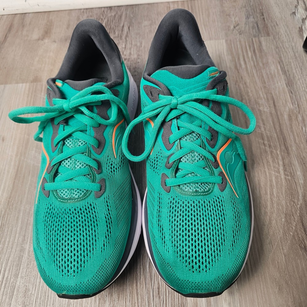 Saucony Womens Ride 14 Running Shoes 10.5 Jade ViziOrange PWRRUN S10650-120
